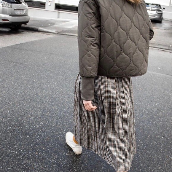 SOLD on Vinted OAK + FORT Quilted Bomber Jacket in Olive Green - Picture 2 of 11